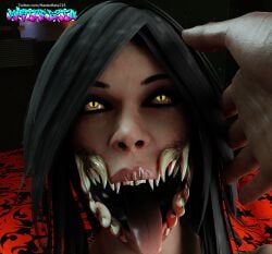 3d artist_signature blender dark-skinned_male hi_res masterbeta mileena monster monster_girl mortal_kombat mortal_kombat_x no_cheeks open_mouth partial_male teeth tongue_out