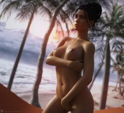 1girls 3d 3d_(artwork) 3d_model 3dcg absolutely_nothing_on afro-native athletic athletic_female beach beach_background big_breasts black_hair black_hair_female brown_eyes cd_projekt_red cg cg_art cgi cgi_girl completely_naked completely_naked_female completely_nude completely_nude_female covering_crotch covering_pussy cyberpunk_(series) cyberpunk_2077 dark_hair female hammock hand_under_breasts looking_at_viewer missally naked naked_female nude nude_female ocean ocean_background palm_tree palms panam_palmer patreon round_breasts sea seaside seductive seductive_look seductive_pose slim slim_female slim_girl standing trees