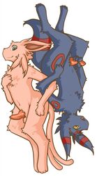 anthro blue_eyes chest_tuft eeveelution erection espeon femboy fur furry furry_ears furry_tail gay knot kosian looking_at_viewer male male_only nintendo no_humans open_mouth penis pokemon pokemon_(species) smile tail umbreon yellow_eyes