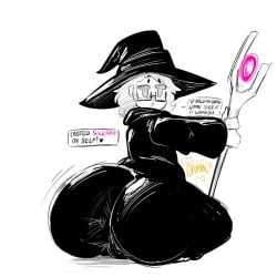 1boy 1boys 1femboy about_to_explode about_to_fart ass ass_bigger_than_head ass_bigger_than_torso ass_focus big_ass big_ass_(male) big_butt bowel_sounds butt butt_bigger_than_head butt_bigger_than_torso butt_focus casting_spell dialog dialogue english_text fart femboy femboy_ass femboy_butt femboy_only glasses grumbling gurgle gurgling_belly gurgling_noise holding_staff huge_ass huge_butt imminent_explosion imminent_fart large_ass large_butt mage magic_staff male male_ass male_butt male_only minimal_color murakumozoea part_1 part_of_a_set robe shiny_ass shiny_butt sitting solo solo_femboy solo_male staff talking_to_self tight_clothing tight_robe tuppenjskewer witch_hat