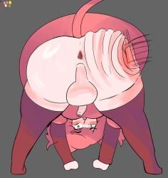 mad_mew_mew trans_woman undertale transfem cat_ears cat_tail catgirl 1girls ass ass_focus slap slap_mark slapping_butt big_ass small_penis surprised spread_legs pink_hair pink_dress dvod