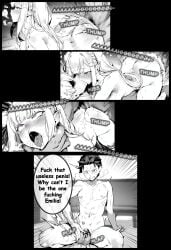 ai_generated ai_assisted marlai re:zero_kara_hajimeru_isekai_seikatsu subaru_nakajima emilia_(re:zero) see-through chastity_cage chastity_device chastity huge_ass thick_thighs fucking kissing choke_hold plapping hitting_balls