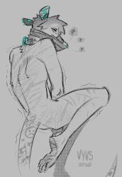 american_opossum anthro barefoot bdsm collar ear_piercing facial_piercing feet gag gagged grey_background hi_res male male_anthro mammal marsupial masochism nose_piercing nose_ring nude_anthro nude_male pain piercing rear_view ring_piercing sadism sadomasochism shaking shivering simple_background slim_anthro slim_male soles solo submissive submissive_anthro submissive_male tail_tattoo tape tape_gag tattoo torture vyvs welts whip_mark whipped whipping wounded