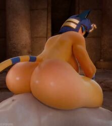 1boy 1girls 3d animal_crossing animated ankha ankha_(animal_crossing) anthro big_ass big_breasts blue_hair cat_ears erraisigma huge_ass human_on_anthro interspecies large_ass large_breasts light-skinned_male light_skin nibv nude nude_female nude_male reverse_cowgirl_position scrag_ankha scrag_boy_(model) seated_reverse_cowgirl_position short_hair sitting_on_lap sitting_on_penis sound thick_thighs video yellow_body