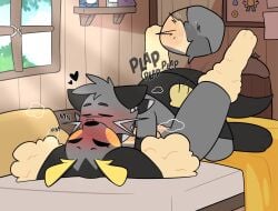 brother_(lore) brother_and_sister_(lore) crushpepper detailed_background female from_front_position generation_4_pokemon generation_5_pokemon genitals hi_res incest incest_(lore) knot knotted_penis lopunny male male/female mating_press mattress nintendo oshawott penis pokemon pokemon_(species) sex sibling_(lore) sister_(lore) tagme vaginal window