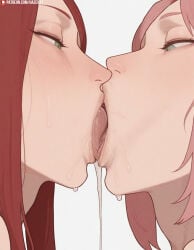 2girls ai_generated blush boruto:_naruto_next_generations french_kiss green_eyes haze911 kiss kissing multiple_girls naruto naruto_(series) naruto_shippuden pink_hair sakura_haruno saliva saliva_drip saliva_trail tongue tongue_out uzumaki_kushina yuri