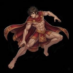 ruberis ruberis(original_character) ibispaintx ai_generated ai_art male_only male muscular_male male_focus roman_mythology rome roman_empire greek_mythology original_characters original_character oc muscular thong thong_bikini manly