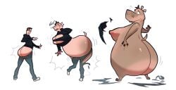 transformation sequence transformation_sequence hippopotamus hippopotamid tgtf genderswap_(mtf) gender_transformation genderswap madagascar_escape_2_africa breast_expansion butt booty fat_ass big_butt big_ass big_breasts animal_transformation