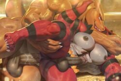2026 anal anal_penetration anthro anthro_on_anthro anthro_penetrated anthro_penetrating anthro_penetrating_anthro anus balls black_body black_fur blush charizard duo erection fur generation_1_pokemon generation_7_pokemon genitals glans green_eyes hi_res humanoid_genitalia humanoid_penis incineroar male male/male male_anthro male_penetrated male_penetrating male_penetrating_male montgomery_glands multicolored_body multicolored_fur muscular muscular_anthro muscular_male nintendo nude_anthro nude_male orange_body pecs penetration penile penile_penetration penis penis_in_ass pokemon pokemon_(species) raccoon21 red_body red_fur sex tail tongue vein veiny_arms veiny_muscles veiny_penis
