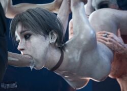 3d blender blowjob crossover cum cum_in_mouth dead_by_daylight dirty eastern_and_western_character fingering fingering_anus fingering_ass leon_scott_kennedy oral oral_sex rebecca_chambers resident_evil rope rope_bondage shibari the_huntress_(dead_by_daylight) tied-up upside-down upside_down_cunnilingus upside_down_fellatio wawmes