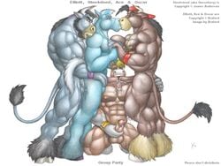 4:3 anthro ass barazoku bovine braford bull cum equine foursome from_behind frottage fur furry gay hooves horns horse kissing kneeling male muscles no_humans nude orgy penetration standing tail wallpaper