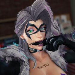 1girls 2026 3d 3d_(artwork) alluring black_cat_(marvel) black_cat_(marvel_rivals) choker claws collar earrings enticing eyeshadow felicia_hardy female finger_in_mouth finger_in_own_mouth green_eyes high_resolution highres light-skinned_female light_skin looking_at_viewer marvel marvel_comics marvel_rivals purple_lipstick ren3dd saliva saliva_drip saliva_on_finger saliva_string seducing seductive seductive_look seductive_pose spider-man_(series) superheroine teasing teasing_viewer temptation tempting tempting_viewer voluptuous voluptuous_female white_fur white_hair