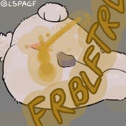 absurd_res animal_humanoid anthro anus backsack balls big_fat_stinky_unwashed_sweaty_bunny_(lspagf) butt darkened_balls darkened_genitalia fart fart_cloud fart_fetish feces fur genitals hi_res humanoid lagomorph lagomorph_humanoid leporid lspagf lying male mammal mammal_humanoid pink_anus rabbit solo spread_butt spreading white_body white_fur