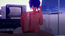 10_seconds 1boy 1boy1girl 1girls anonymous_male black_female condom dragon_girl dragon_horns female foot_fetish foot_focus footjob koikatsu koikatsu_(medium) looping_animation mordred23 naked_female naked_male oc original original_character purple_eyes purple_hair sweaty sweaty_body tagme video yrya_(mordred23)
