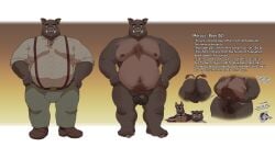 thepurp blake_harper_(thepurp) finn_(thepurp) marcus_(thepurp) canid canine canis dobermann domestic_dog domestic_pig lagomorph leporid mammal pinscher rabbit suid suine sus_(pig) 2025 absurd_res english_text hi_res model_sheet anthro arm_hair balls beard belly big_balls black_fingernails black_nails body_hair brown_clothing brown_footwear brown_shoes butt chest_tuft clothing colored_nails facial_hair fingernails flaccid footwear genitals happy_trail male nails navel nipples nude oubes overweight overweight_anthro overweight_male penis pinstripe_shirt pinstripe_topwear red_clothing red_topwear red_vest shirt shoes solo suspenders tail tail_tuft text topwear tuft tusks vest white_clothing white_shirt white_topwear