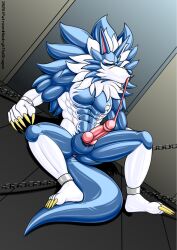 bdsm bondage bound canid canine canis capcom chain chained clothing costume darkstalkers hi_res jon_talbain latex latex_clothing latex_skinsuit latex_transformation male mammal mythological_canine mythological_creature mythology skinsuit struggling sucking tight_clothing transformation werecanid werecanine werecreature werewolf wolf
