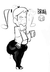 belly belly_peek big_ass big_thighs bowtie bulge flavor_foley hatsune_miku hatsune_miku_(static) inspectormcpig leggings sketch static_(flavor_foley) thick_thighs tired tired_eyes toes twintails