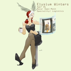 casual coffee computer elysium female glasses heels moth severus skirt solo stockings voyeur white_background