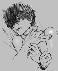 abuse abused_male black_and_white blind hikaru_ga_shinda_natsu tanaka_(the_summer_hikaru_died) the_summer_hikaru_died yaoi