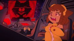 gameoverse kit_(gameoverse) malice_(gameoverse) femdom femsub hypnosis furry masturbation female_masturbation tech_control empty_eyes cat_ears cat_tail catgirl cat_girl armor hypnotic_eyes hypnotized_female hypno hypnotized animated animated_gif no_sound heptaofspades