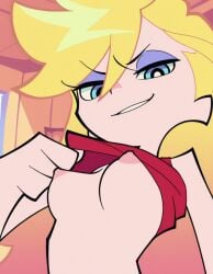 1girls accurate_art_style ai_generated blonde_hair blue_eyes breasts civitai female female_only flashing_breasts nipples panty_&_stocking_with_garterbelt panty_anarchy perky_breasts perky_nipples selfie shirt_lift smiling smiling_at_viewer solo stable_diffusion wretcheduniverse