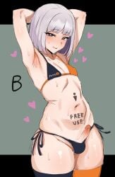 1boy armpits arms_up balls balls_in_panties bikini blush blushing erect_penis erection fate/strange_fake fate_(series) femboy femboy_focus feminine_male francois_prelati_(fate) free_use girly grey_eyes heart_symbol light-skinned_femboy male male_only otoko_no_ko otokonoko penis pornhub pornhub_bra simple_background sissy tagme thick_thighs thighhighs trap uncensored zanegoodell