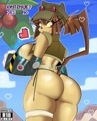 1girls alternate_body_type anthro ass ass_focus big_ass big_breasts breasts child_bearing_hips english_text fat_ass female female_focus female_only gameoverse huge_ass huge_breasts invdrcls kit_(gameoverse) large_ass large_breasts simple_background solo thick_thighs thighs wide_hips