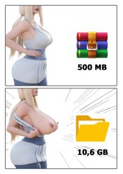 3d big_ass big_breasts blonde_hair curvy curvy_figure female female_only large_breasts light-skinned_female meme naruto naruto_(series) nipples solo solo_female teapie tsunade winrar