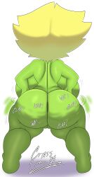 1girls ass ass_clapping ass_shake backboob big_ass big_breasts breasts bubble_butt cellulite clapping_cheeks cross_samax dat_ass fat_ass female female_only gem_(species) green_skin hands_on_hips huge_ass huge_breasts large_ass motion_lines nude nude_female peridot_(steven_universe) pussy shortstack solo steven_universe thick_thighs twerking wide_hips