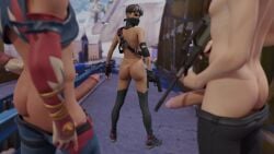 3boys ass blender blender_(software) butt fortnite fortnite:_battle_royale gay kondor_(fortnite) looking_at_viewer looking_back min-joon_(fortnite) morro_(fortnite) phantasm_(fortnite) scoutfuntf2 yaoi