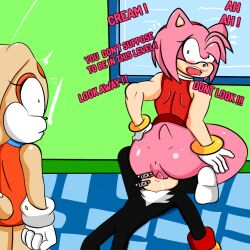 amy_rose anthro ass big_butt cream_the_rabbit cunnilingus duo embarrassed female full-length_portrait male male/female oral portrait sega sex shadow_the_hedgehog shocked sonic_(series) sonic_the_hedgehog_(series) soulyagami64 surprise vaginal_penetration