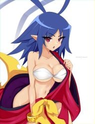 bra breasts darkmoney1 disgaea disgaea_d2 laharl laharl-chan large_breasts nippon_ichi_software no_panties undressing