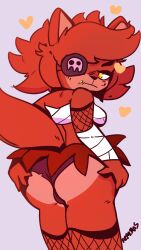 anthro ass azartras bandage big_ass cally3d clazzey cryptiacurves eyepatch fazclaire's_nightclub female fexa fexa_(cryptia) fishnets five_nights_at_freddy's fnaf fox_girl foxy_(cally3d) foxy_(fnaf) fredina's_nightclub fur hearts looking_at_viewer panties playful_smile red_fur scottgames shorts tagme thighhighs underwear upskirt yellow_eyes