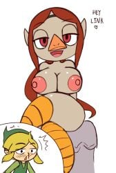 ichduhernz large_breasts link medli sitting tagme the_legend_of_zelda thick_thighs