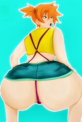 1girls 2d anime ass big_ass big_breasts big_butt female female_only girly kasumi_(pokemon) pokemon solo teenager thong voluptuous xxxlolxxx