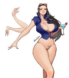 akuma_no_mi big_breasts breasts female female_only hana_hana_no_mi long_hair nico_robin one_piece post-timeskip saintjamu solo sunglasses