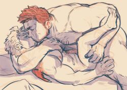 anal anal_sex duo earring endeavor_(my_hero_academia) enji_todoroki facial_scar gay hawks_(my_hero_academia) keigo_takami kissing male male/male male_only missionary_position my_hero_academia nipples penis red_hair scar sex shanshankuo short_hair sketch wings yaoi