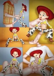 artist_request covered_in_cum erect_penis eyeless_male impossible_fit interspecies jessie_(toy_story) tagme toy_story toy_story_2