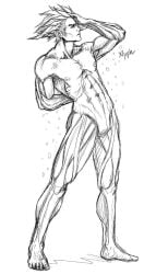 black_and_white male male_only muscles muscular muscular_male seasons sketch uncolored winter xlyph