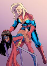 1futa 1girls aeolus06 age_difference bent_over big_ass big_breasts big_butt black_hair blonde_hair bloxwhater blue_eyes bottomless breasts brown_eyes brown_hair bubble_butt captain_marvel carol_danvers clothed clothed_sex clothing dark-skinned_female dark_skin doggy_style duo eyewear female flying flying_sex footwear futa_on_female futanari handwear happy happy_sex human human_only idol interracial kamala_khan light-skinned_futanari light_skin long_hair marvel marvel_comics mature_futa mostly_clothed ms._marvel older_futanari pakistani partially_clothed penis penis_out sex sex_from_behind size_difference standing standing_sex tan-skinned_female tan_skin younger_female