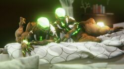 3d 3d_(artwork) alien bed bedroom bungie claws cursed_thrall destiny_(game) glowing hive_(destiny) laying laying_down monster sonicfreak thick_thighs thrall_(destiny) wide_hips