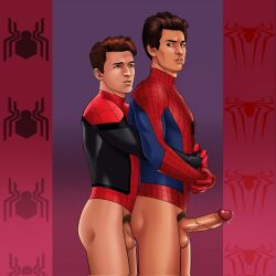 2boys actor anal anal_sex andrew_garfield boner bottomless bottomless_male erect_penis erect_while_penetrated erection gay gay_sex hard_on human human_only light-skinned_male light_skin male male_only male_penetrated marvel marvel_cinematic_universe mr._le_fay muscular muscular_male penis_in_ass peter_parker spider-man_(tom_holland) tom_holland uncut veiny_penis yaoi