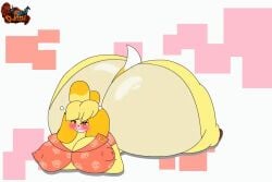 1girls 2d 2d_animation animal_crossing animated anthro ass ass_expansion big_ass big_breasts breast_expansion breasts bubble_butt canid canine colossal_ass female female_only gigantic_ass huge_ass huge_breasts hyper_ass hyper_butt isabelle_(animal_crossing) nintendo office_lady solo solo_female swasbi_(artist) tagme thick_thighs wide_hips