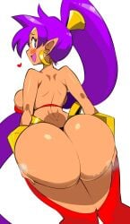 1girls big_ass big_breasts bubble_butt cham22 chamchami cheeky dark-skinned_female female female_only perfect_body seductive sex_from_behind shantae shantae_(character) skindentation smile smooth_skin solo suggestive white_background