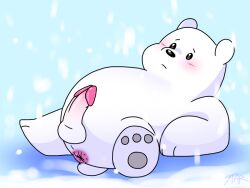 asshole blush_lines blushing cartoon_network ice_bear_(we_bare_bears) penis tagme we_baby_bears we_bare_bears