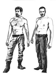 chest_hair gay police rick_grimes shane_walsh shirtless shirtless_(male) the_walking_dead the_walking_dead_(series)