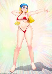 bikini blonde_hair breasts cartoon_network cleavage cloudxmoe feet female light-skinned_female light_skin lindsay_(tdi) navel solo source_request total_drama_island wide_hips year_request