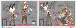 2girls anthro bunny bunny_tail bunnysuit canine comic diives domestic_dog female female_only fur game_freak humor lopunny nintendo pokémon_(species) pokemon pokemon_(species) pokemon_dppt pokemon_gsc rabbit smeargle