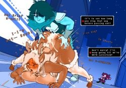 1boy 2girls ahe_gao ahegao ambiguous_penetration bell_collar big_ass big_breasts blonde_hair blush breast_squish bush caught caught_in_the_act city collar cum cum_in_hair cum_on_ass curvaceous curvy deer deltarune deltarune_chapter_2 dialogue doggy_style doggystyle fakeryway flexible furry hooves huge_ass huge_breasts interspecies jack-o_pose kris_(deltarune) large_ass large_breasts noelle_holiday penetration pleasure_castle public questionable_consent reindeer rough_sex stockings susie_(deltarune) thick_thighs thighs tongue tongue_out top-down_bottom-up undertale_(series) voyeur voyeurism wide_hips