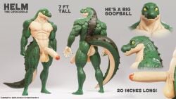 2022 3d_(artwork) abs absurd_res anthro ass athletic_anthro athletic_female athletic_male back_spikes back_view balls biceps big_balls big_penis black_claws blender_(software) claws completely_nude completely_nude_male connivingrat crocodile crocodilian crocodylid digital_media_(artwork) erect_penis erection fangs foreskin front_view genitals glans green_body green_markings green_scales green_skin half-erect helm_(connivingrat) hi_res huge_balls huge_cock huge_testicles humanoid_genitalia humanoid_penis long_tail looking_at_viewer looking_back looking_back_at_viewer male male_only multiple_angles muscles muscular muscular_anthro muscular_arms muscular_legs muscular_male muscular_thighs nipples nude nude_male partially_retracted_foreskin pecs presenting presenting_ass presenting_penis reptile saggy_balls scales scalie sharp_teeth simple_background solo solo_anthro solo_male spikes_(anatomy) tail tail_spines tan_balls tan_body tan_markings tan_penis tan_scales tan_skin teeth testicles toe_claws two_tone_body two_tone_scales two_tone_skin veiny veiny_penis yellow_sclera